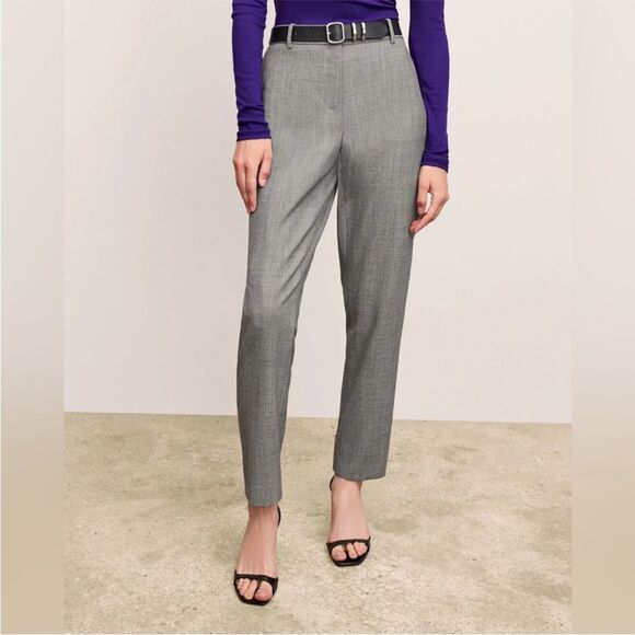 NWT MM Lafleur Mejia 3.0 Pants Sharkskin Gray Black/White Washable Wool Sz 14 - Picture 2 of 8